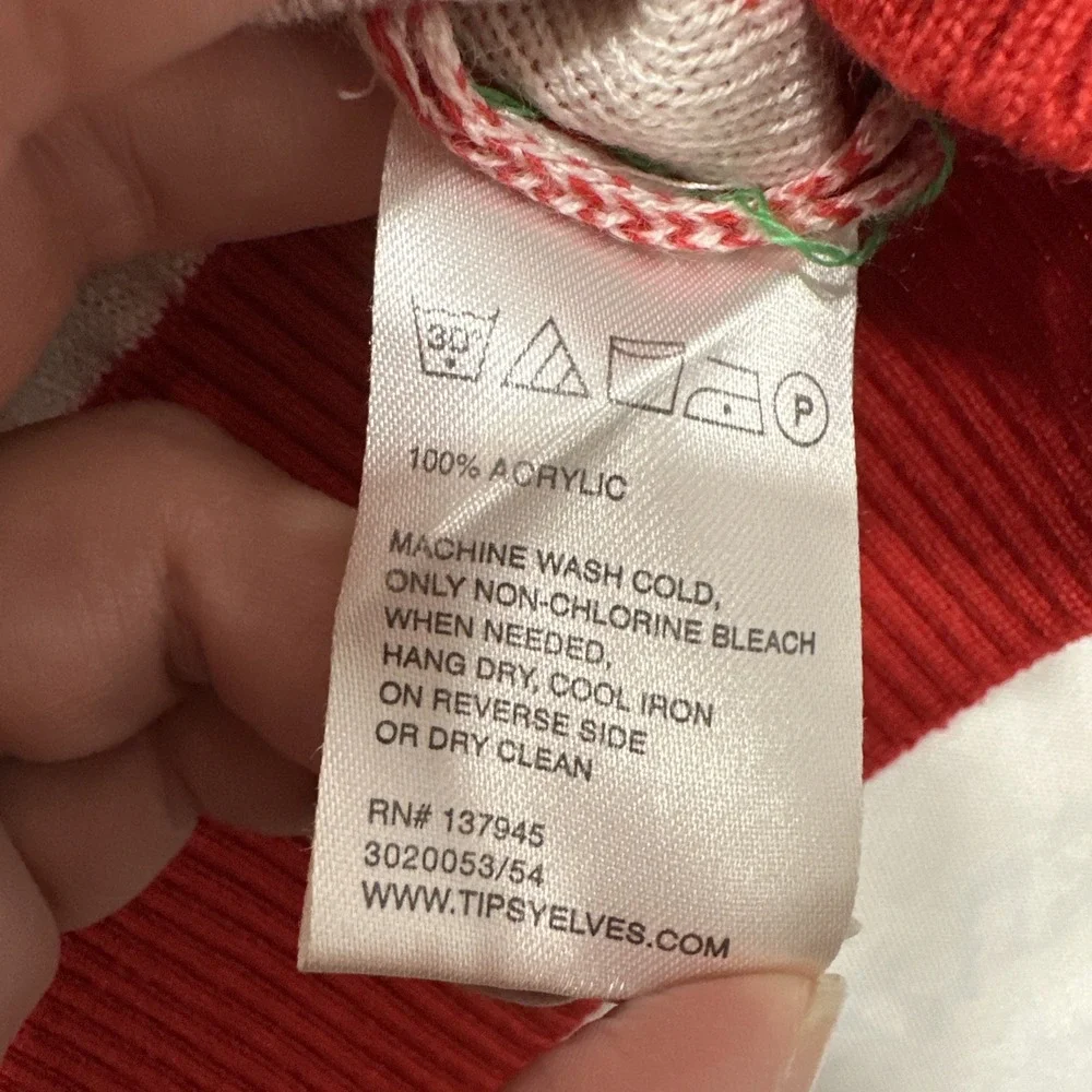 Tipsy Elves Ugly Christmas Sweater Men's XL Quarter Zip Red Green Naughty